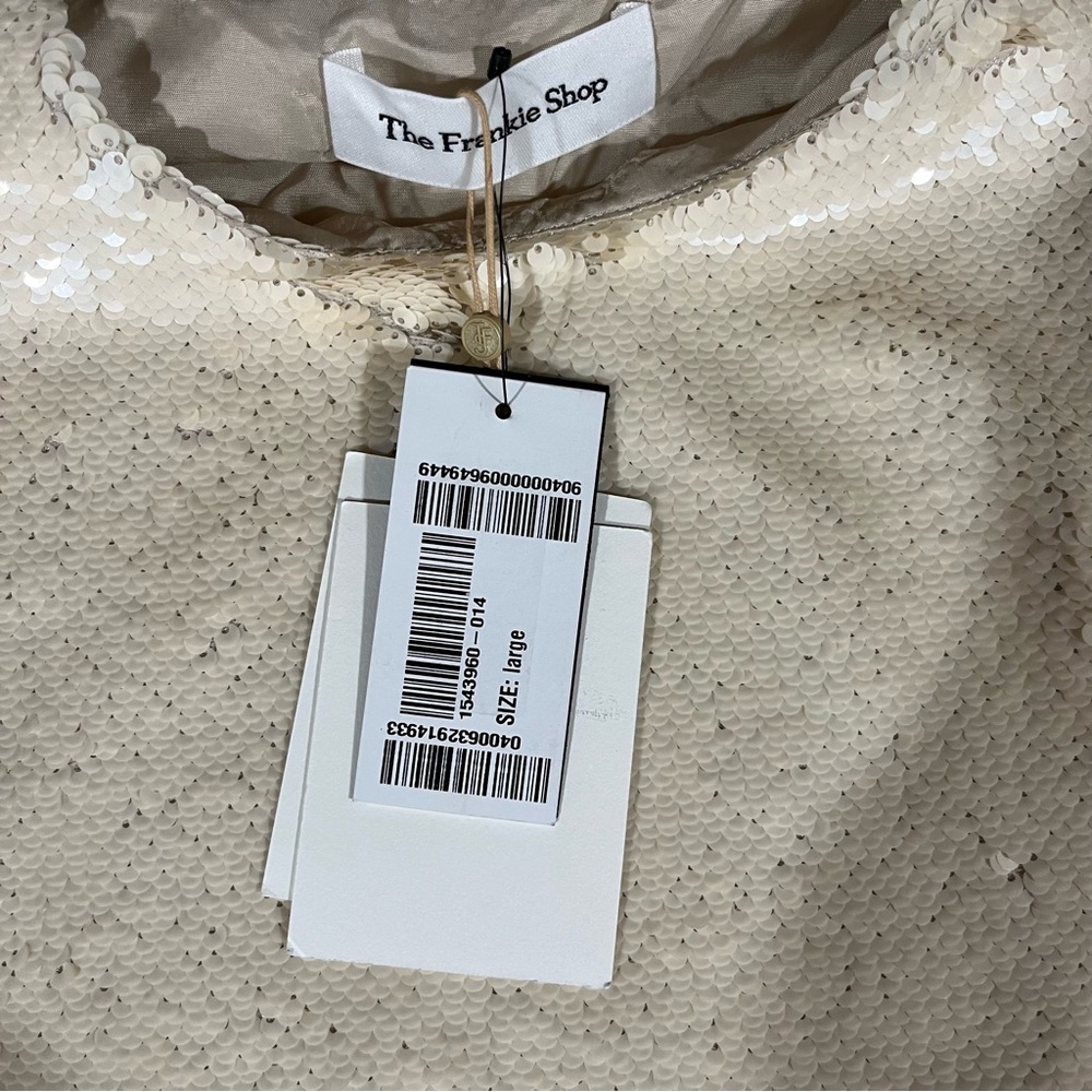 The Frankie Shop New Cream Sequin Mini Dress Riley Large - Picture 11 of 11